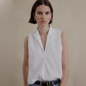 Banana Republic Poplin Collared Top - White